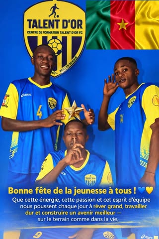 Joueurs et drapeau du Cameroun